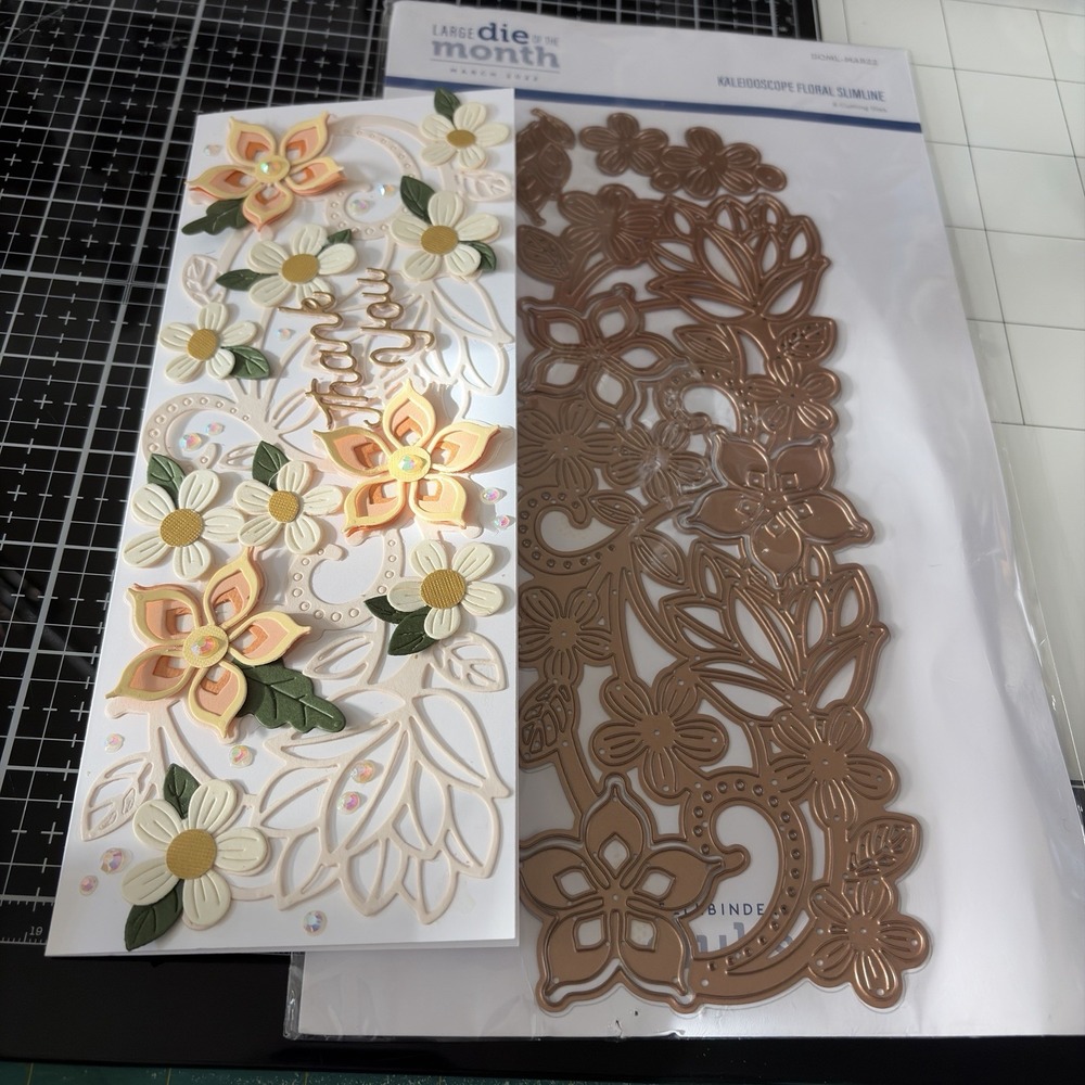 Spellbinders KALEIDOSCOPE FLORAL SLIMLINE Large Die of the Month DOML Mar22